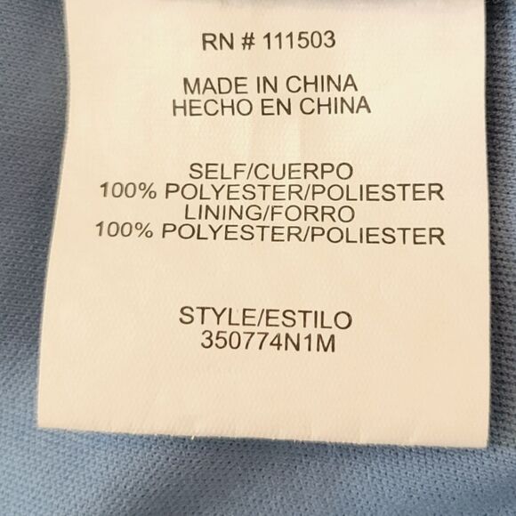 Luxology Blue Floral Keyhole 3/4 Bell Sleeve Lace Detail Boho Dress Size 10 - Picture 7 of 8